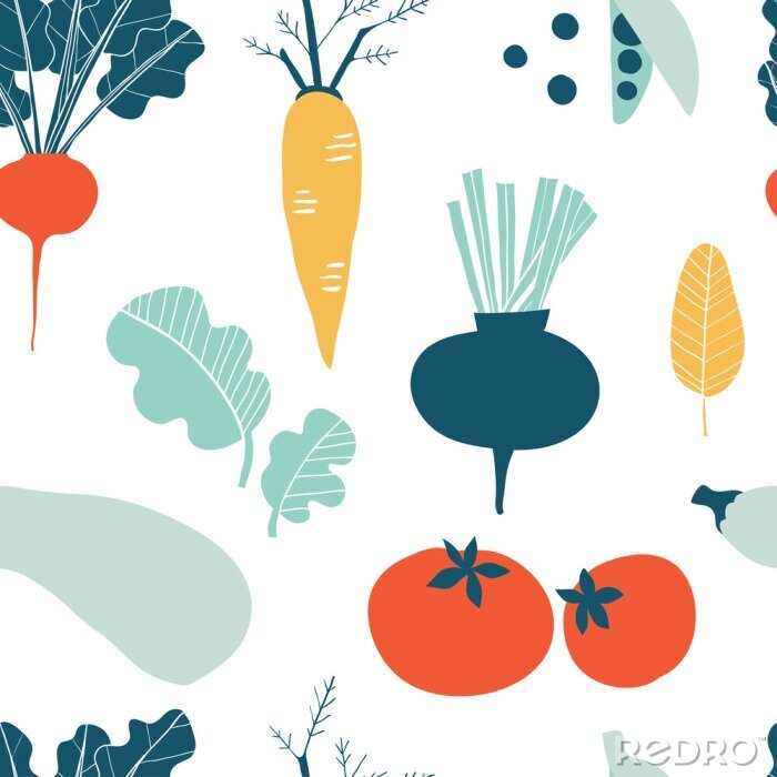 Papier peint à motif  Légumes à la scandinave