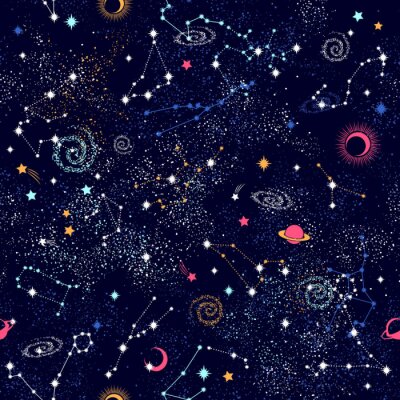 Papier peint à motif  Les couleurs de la mystérieuse galaxie