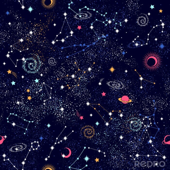 Papier peint à motif  Les couleurs de la mystérieuse galaxie
