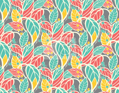 Papier peint à motif  Les feuilles se développent