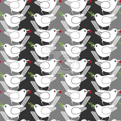 Papier peint à motif  Les oiseaux toujours en plein essor