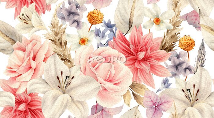 Papier peint à motif  Les plus belles fleurs d'été