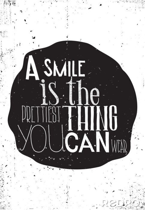 Papier peint à motif  Lettrage blanc motivant sur une tache noire