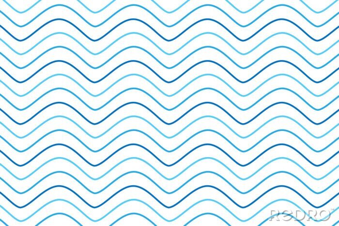 Papier peint à motif  Lignes bleues comme les vagues de la mer