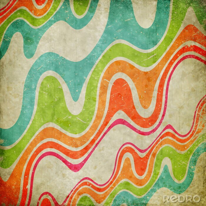 Papier peint à motif  Lignes géométriques vintage