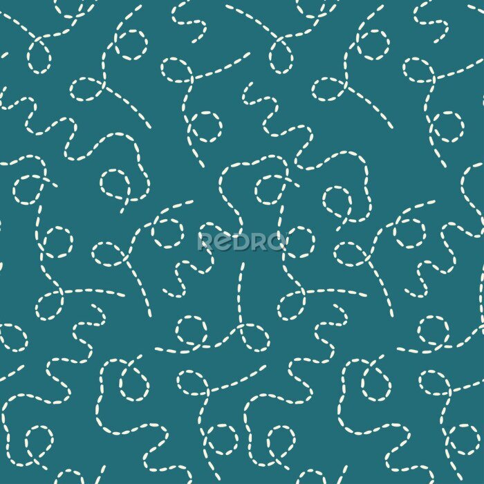 Papier peint à motif  Lignes sur fond turquoise