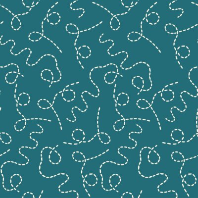 Papier peint à motif  Lignes sur fond turquoise