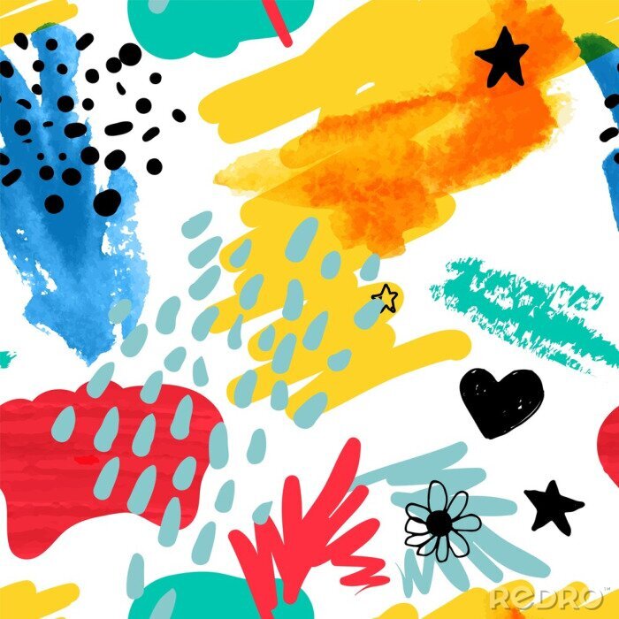 Papier peint à motif  Lingettes colorées abstraites