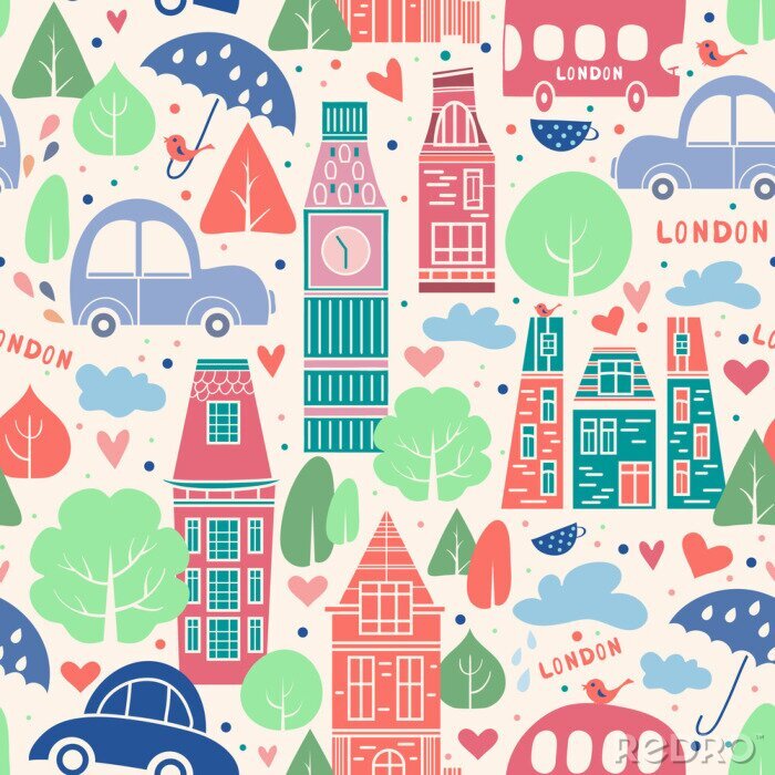 Papier peint à motif  London pattern seamless design graphic