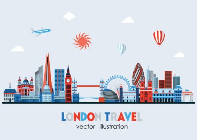London Skyline détaillé. Illustration vectorielle - vecteur stock