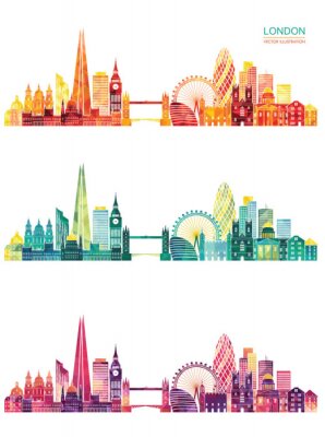 Papier peint à motif  London skyline. Illustration vectorielle
