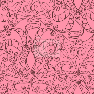 Papier peint à motif  Loopies roses spirituelles