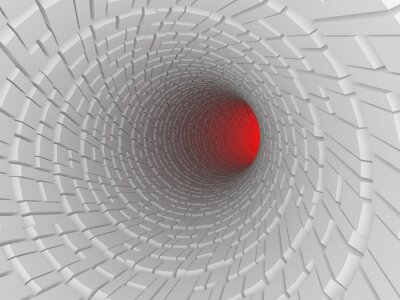 Lumière rouge dans un tunnel