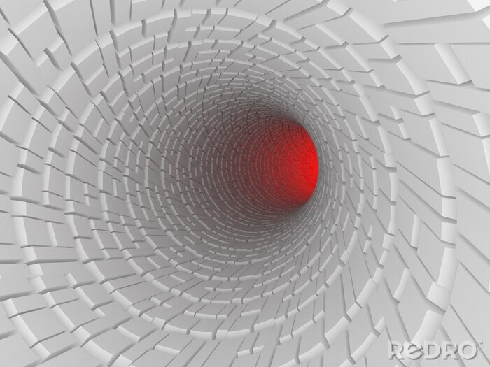 Papier peint à motif  Lumière rouge dans un tunnel