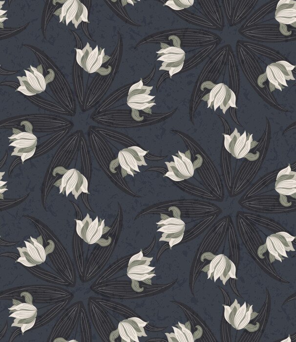 Papier peint à motif  Lys blancs