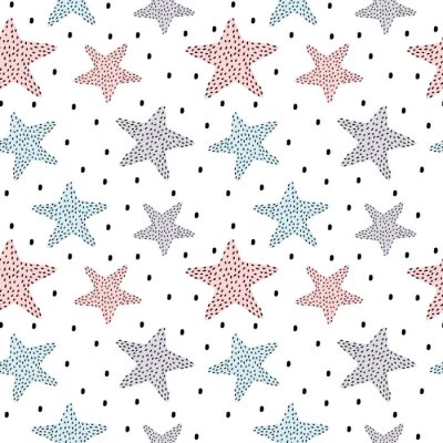 Sticker  main dessinée étoiles en pointillé vectorielle continue illustration de fond