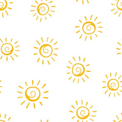 Papier peint à motif  Main dessinée icône soleil sans soudure de fond. Illustration vectorielle de Business concept Motif de symbole de soleil dessinée à la main.