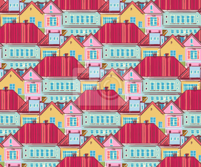 Papier peint à motif  Maisons de ville d'en haut