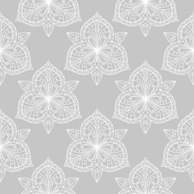 Papier peint à motif  Mandalas décoratifs en gris