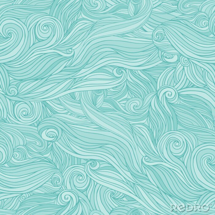 Papier peint à motif  Mer sur un motif de dessin