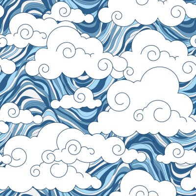 Papier peint à motif  millésime nuage seamless chinois