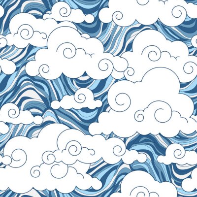 Papier peint à motif  millésime nuage seamless chinois