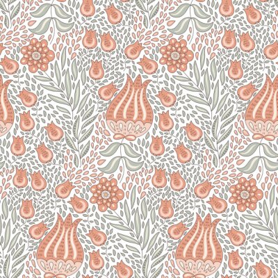 Papier peint à motif  Modèle abstrait de fleurs botaniques