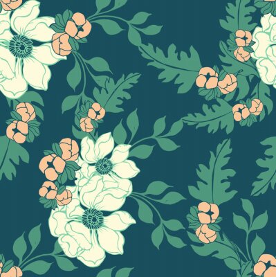 Papier peint à motif  Modèle abstrait élégance avec fond floral.