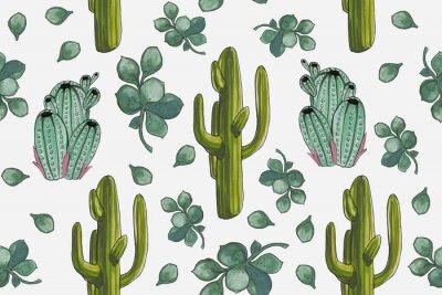 Papier peint à motif  Modèle aquarelle "Set de désert". Image idéale pour appliquer sur des cas de téléphone, la literie, les T-shirts ou le tissu de meubles. Il est possible d'utiliser comme arrière-plan pour le papier d'