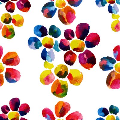 Papier peint à motif  Modèle aquarelle transparente avec des fleurs