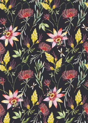 Papier peint à motif  Modèle aquarelle vecteur floral