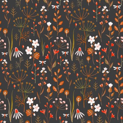 Papier peint à motif  Modèle aquarelle vecteur floral