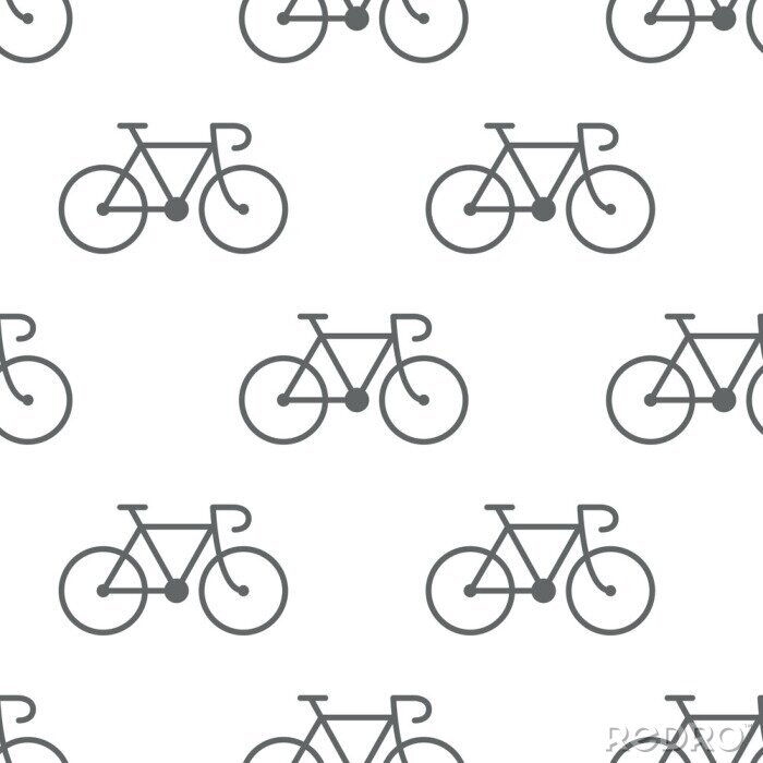 Papier peint à motif  Modèle d'icônes vélo sans soudure sur fond blanc