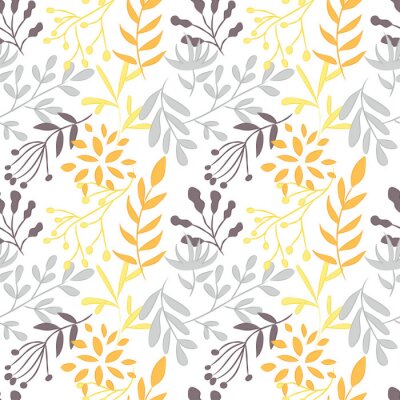 Papier peint à motif  modèle d'une plante colorée sur fond blanc, illustration vectorielle