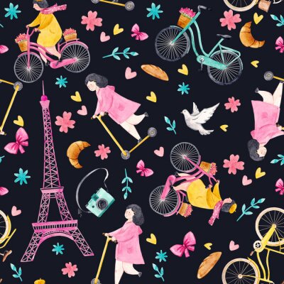 Papier peint à motif  Modèle de bébé aquarelle