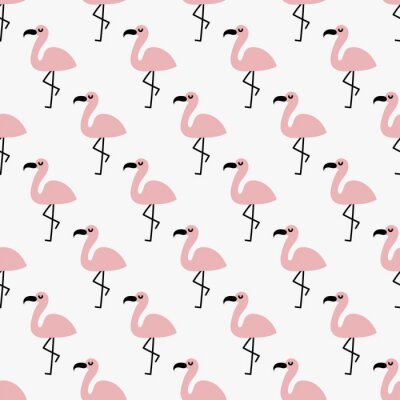 Papier peint à motif  modèle de flamant rose sans soudure