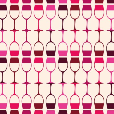 Papier peint à motif  modèle de silhouettes de tasses à vin