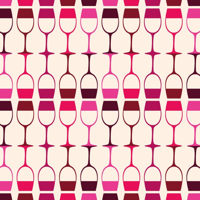 Papier peint à motif  modèle de silhouettes de tasses à vin