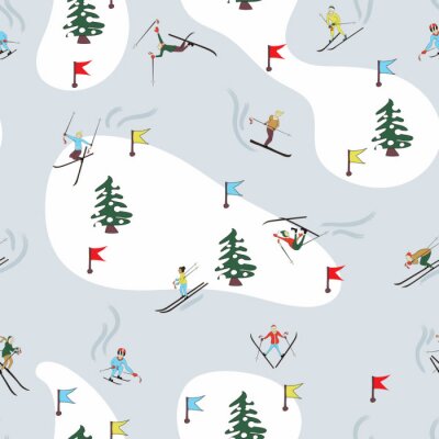 Papier peint à motif  Modèle de ski d'hiver