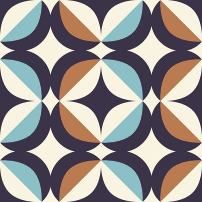 Papier peint à motif  modèle rétro transparente dans le style scandinave avec des éléments géométriques