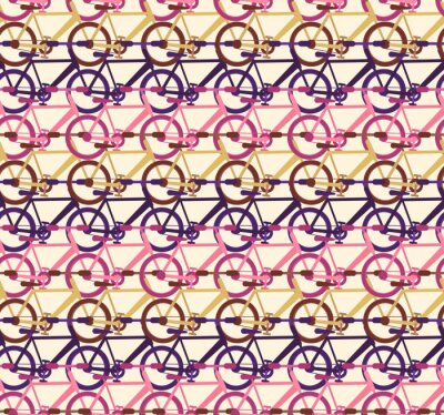 Papier peint à motif  Modèle sans couture abstraite avec des rangées de circulation de vélo, texture de transport psychédélique de mode pour le textile de la jeunesse, papier d'emballage, arrière-plans de compétition de sp