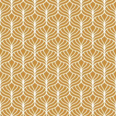 Papier peint à motif  Modèle sans couture art déco de feuilles d'or classique. Ornement élégant géométrique. Texture antique de vecteur.