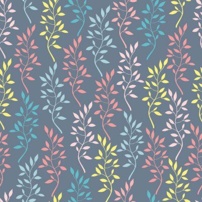 Papier peint à motif  Modèle sans couture avec branches dessinées à la main.