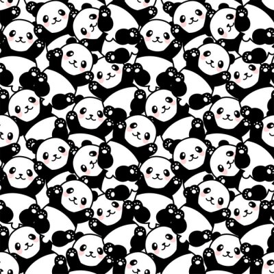 Papier peint à motif  Modèle sans couture bébé panda