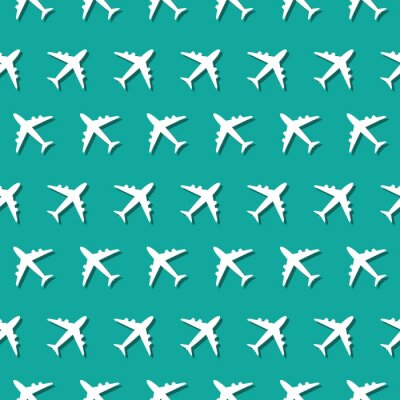 Papier peint à motif  Modèle sans couture d'avion Aviation commerciale symbole