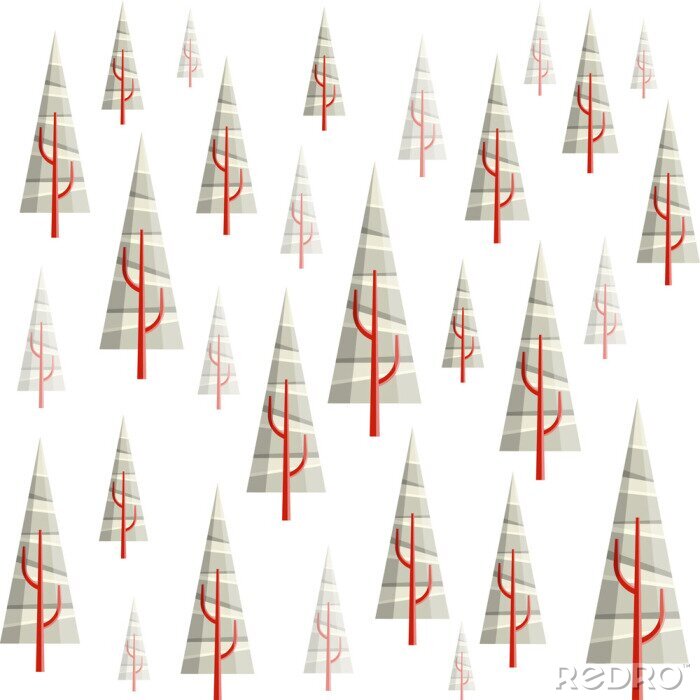 Papier peint à motif  Modèle sans couture de forêt d'hiver avec pin simple triangle. Illustration vectorielle pour la conception de la saison d'hiver et de Noël
