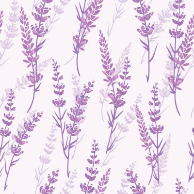 Modèle sans couture de lavande floral vecteur violet. Beau fond violet lavande rétro. Tissu élégant sur fond clair Conception de motif de surface.