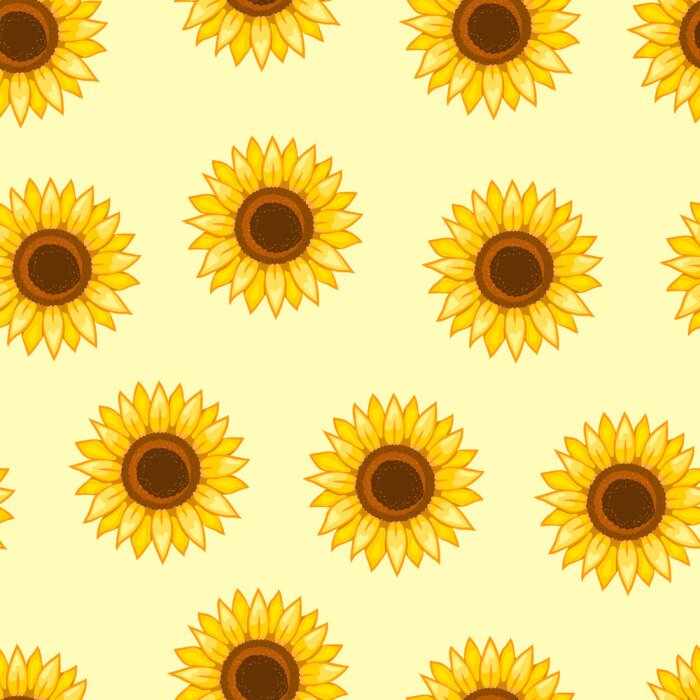 Papier peint à motif  Modèle sans couture de tournesols. Illustration vectorielle