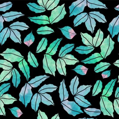 Papier peint à motif  modèle sans couture de vecteur d'automne aquarelle laisse