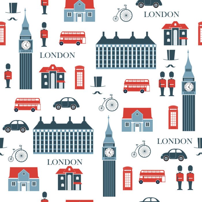 Papier peint à motif  Modèle sans couture de vecteur de Londres